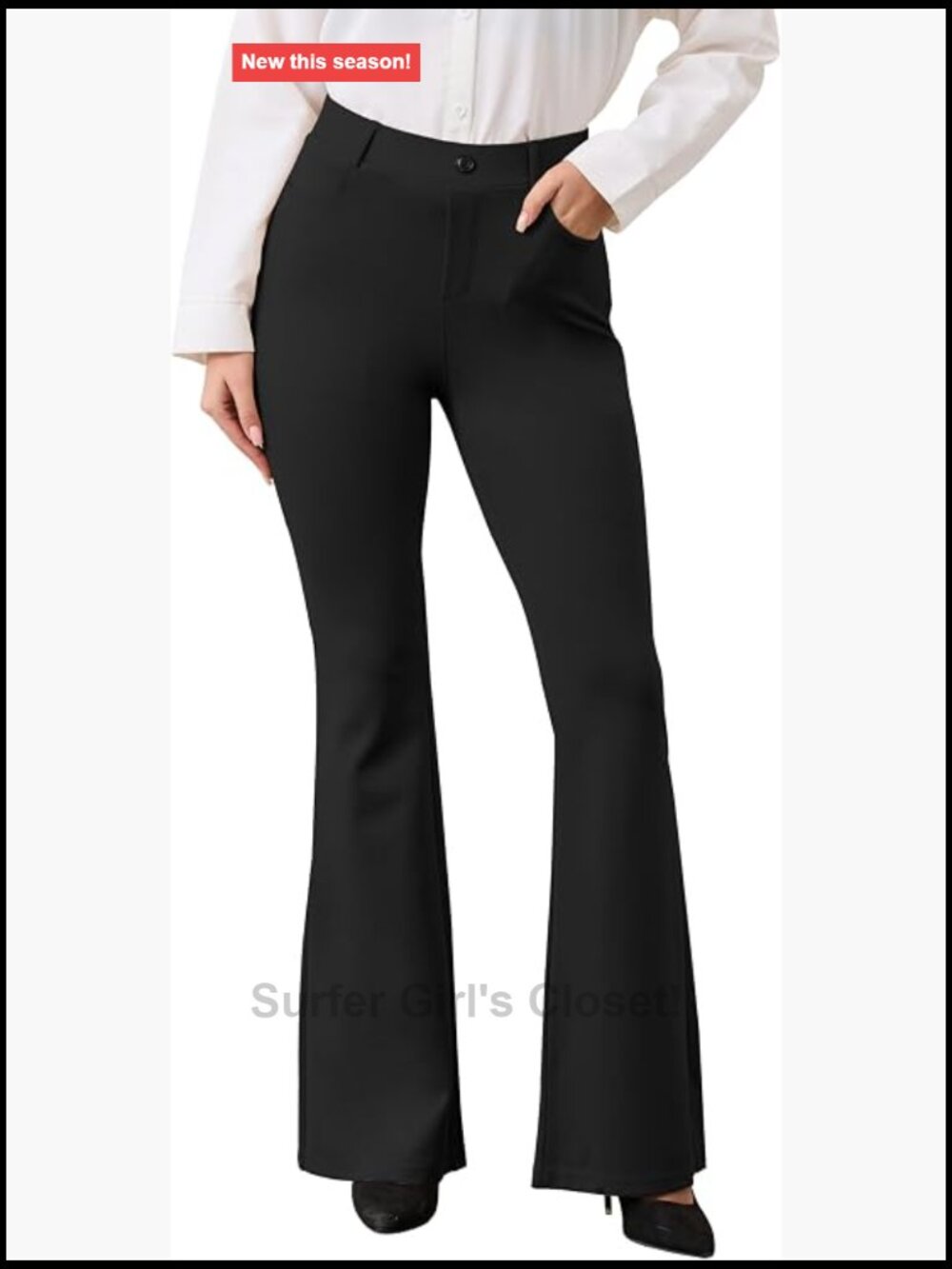 High Rise Flare Yoga Work Pants with Pockets Pull On